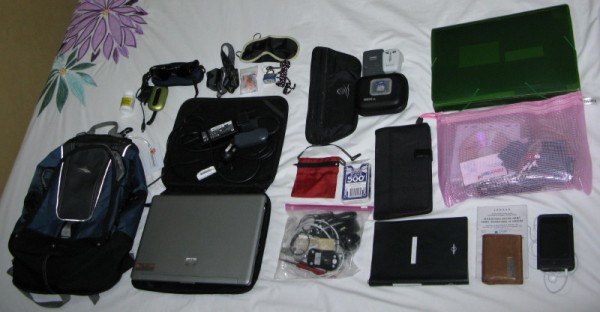 day pack and purse